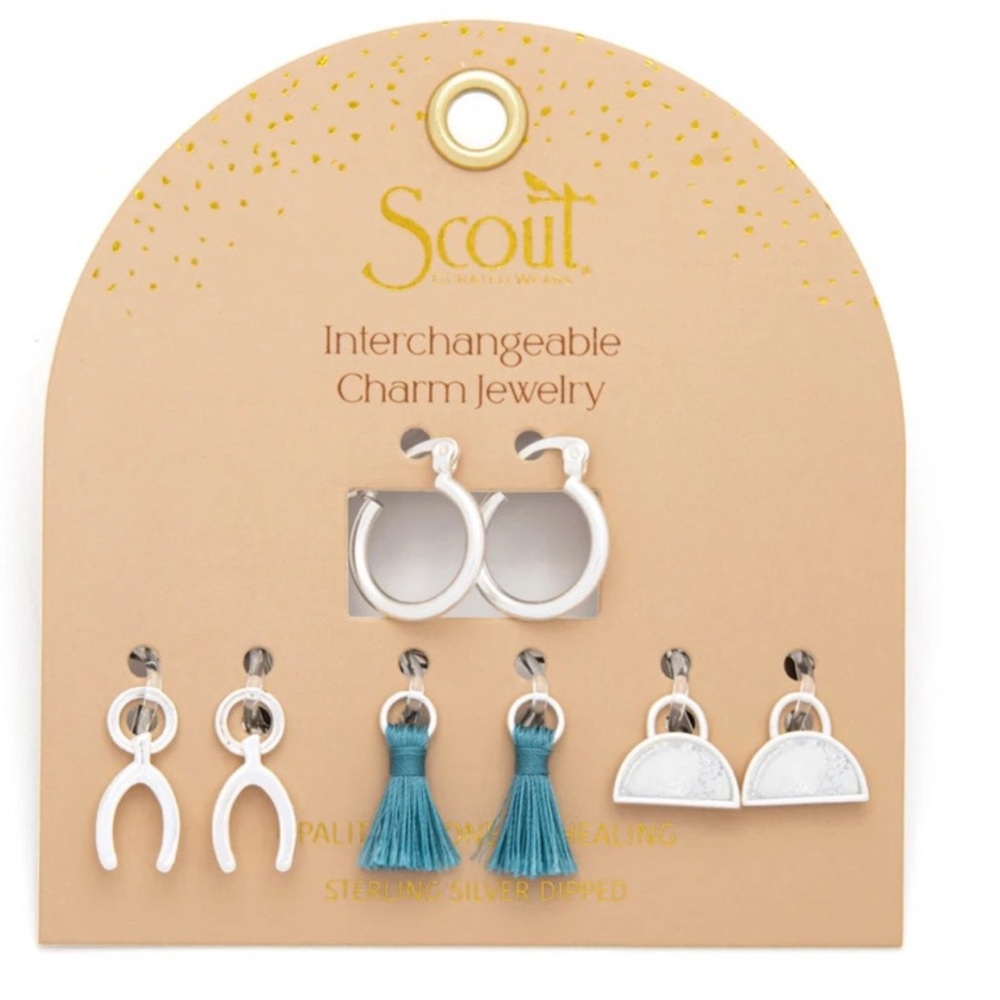 NEW Scout interchangeable charm earring set- healing